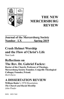 The New Mercersburg Review Review the Mercers Re