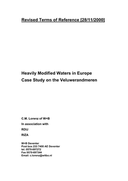 Heavily Modified Water Bodies (HMWB)