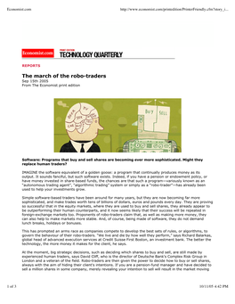 The March of the Robo-Traders Sep 15Th 2005 from the Economist Print Edition