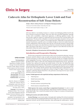 Cadaveric Atlas for Orthoplastic Lower Limb and Foot Reconstruction of Soft Tissue Defects