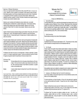 Melamine Strip Test Melamine Is an Organic Base with the Chemical Formula C3H6N6, and the IUPAC Name 1,3,5-Triazine-2,4,6- (Milk Samples) Triamine