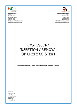 Cystoscopy Insertion / Removal of Ureteric Stent