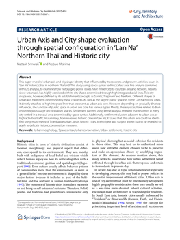 Urban Axis and City Shape Evaluation Through Spatial Configuration in 'Lan Na' Northern Thailand Historic City