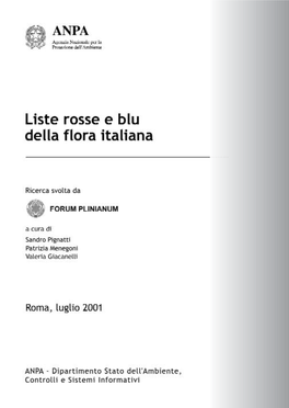 Liste Rosse E Blu Della Flora Italiana
