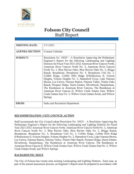 Folsom City Council Staff Ort