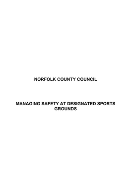 Norfolk County Council Managing Safety At