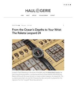 From the Ocean's Depths to Your Wrist: the Raketa Leopard 24
