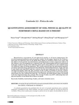 Física Do Solo Quantitative Assessment of Soil