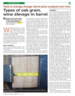 Types of Oak Grain, Wine Élevage in Barrel