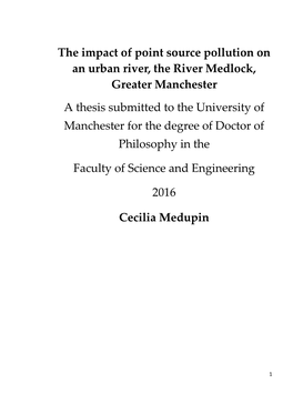 The Impact of Point Source Pollution on an Urban River, the River