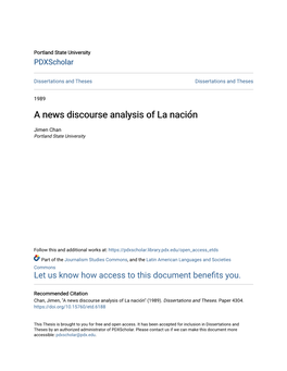 A News Discourse Analysis of La Nación