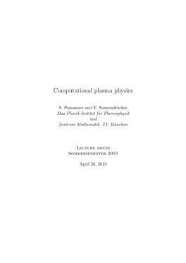 Computational Plasma Physics