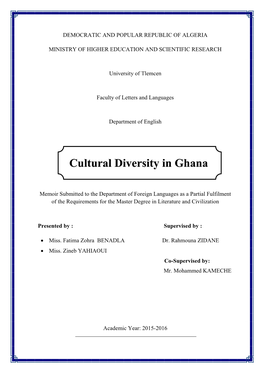 Cultural Diversity in Ghana