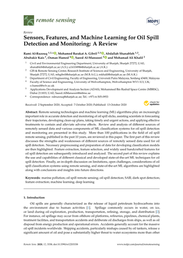 Sensors, Features, and Machine Learning for Oil Spill Detection and Monitoring: a Review