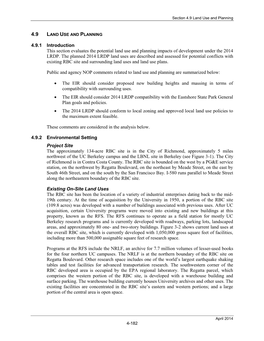 Chapter 4.9 Land Use and Planning