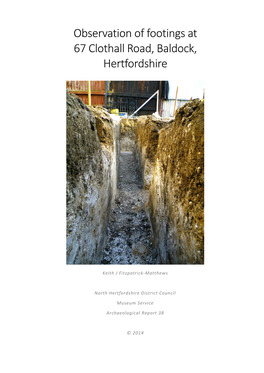 Observation of Footings at 67 Clothall Road, Baldock, Hertfordshire