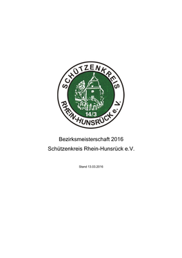 Bezirksmeisterschaft 2016 Schützenkreis Rhein-Hunsrück E.V
