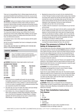 1 WHEEL & RIM INSTRUCTIONS Compatibility & Intended Use