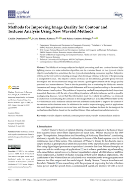 Methods for Improving Image Quality for Contour and Textures Analysis Using New Wavelet Methods