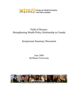 Field of Dreams: Strengthening Health Policy Scholarship in Canada