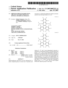 (12) Patent Application Publication (10) Pub. No.: US 2007/0087223 A1 Sakamoto Et Al