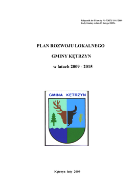 PLAN ROZWOJU LOKALNEGO GMINY KĘTRZYN W Latach 2009