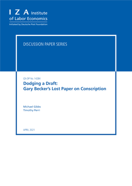 Dodging a Draft: Gary Becker's Lost Paper on Conscription