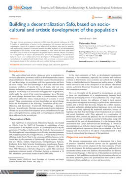 Building a Decentralization Safo, Based on Socio-Cultural and Artistic Development of the Population ©2018 Konta 404