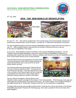 Oceania Weightlifting Federation Apia