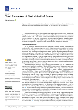 Novel Biomarkers of Gastrointestinal Cancer