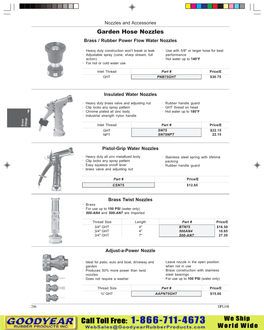 Garden Hose Nozzles B Brass / Rubber Power Flow Water Nozzles