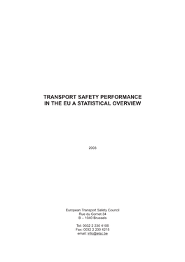 Transport Safety Performance in the Eu a Statistical Overview