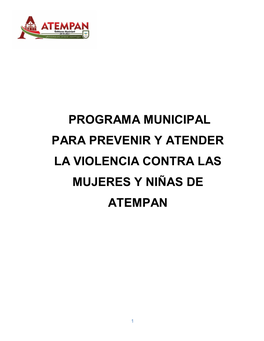 Programa Municipal Para Prevenir Y Atender La Violencia Contra Las Mujeres Y Niñas De Atempan
