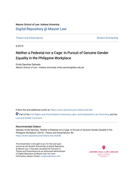 In Pursuit of Genuine Gender Equality in the Philippine Workplace