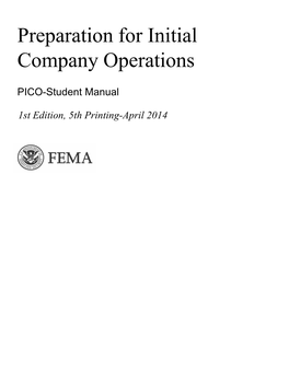 Preparation for Initial Company Operations-Student Manual