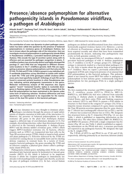 Presence Absence Polymorphism for Alternative Pathogenicity Islands In