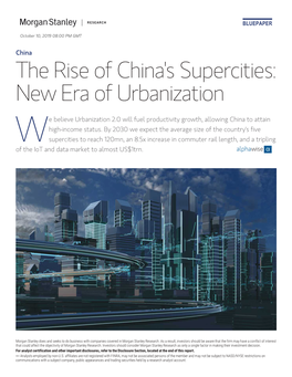 The Rise of China's Supercities: New Era of Urbanization