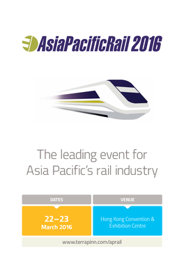 The Leading Event for Asia Pacific's Rail Industry