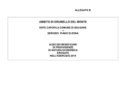 Albo Beneficiari Ambito Di Grumello Del Monte 2014