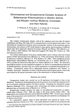 Rodentia, Cricetidae) and Their Hybrids