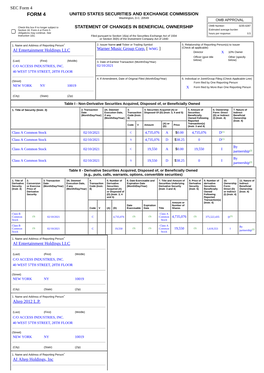 Form 4 FORM 4 UNITED STATES SECURITIES and EXCHANGE COMMISSION Washington, D.C