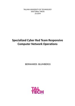 Specialized Cyber Red Team Responsive Computer Network Operations