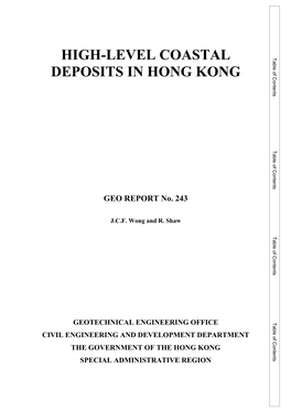High-Level Coastal Deposits in Hong Kong