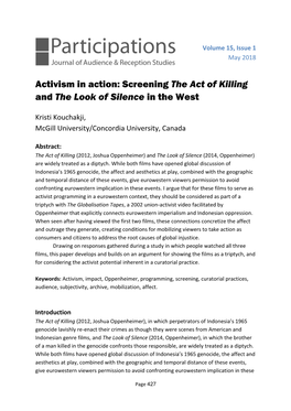 Activism in Action: Screening the Act of Killing and the Look of Silence in the West