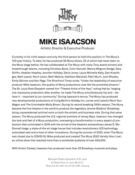 MIKE ISAACSON Artistic Director & Executive Producer