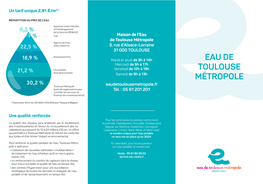 Eau De Toulouse Métropole Agence De L’Eau 22,5 % Adour Garonne 3, Rue D’Alsace-Lorraine 31 000 TOULOUSE
