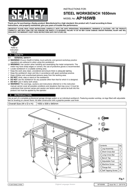 STEEL WORKBENCH 1650Mm