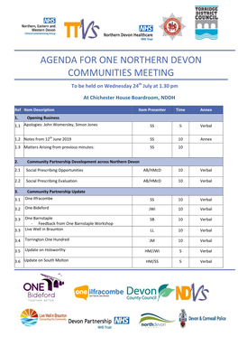 OND Community Meeting Agenda – July 19