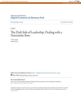 The Dark Side of Leadership: Dealing with a Narcissistic Boss