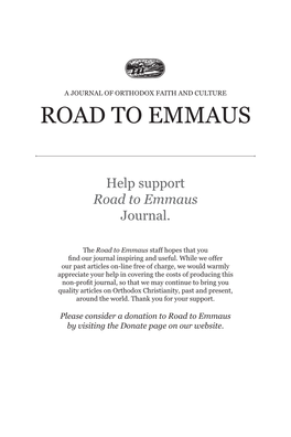 Road to Emmaus Journal